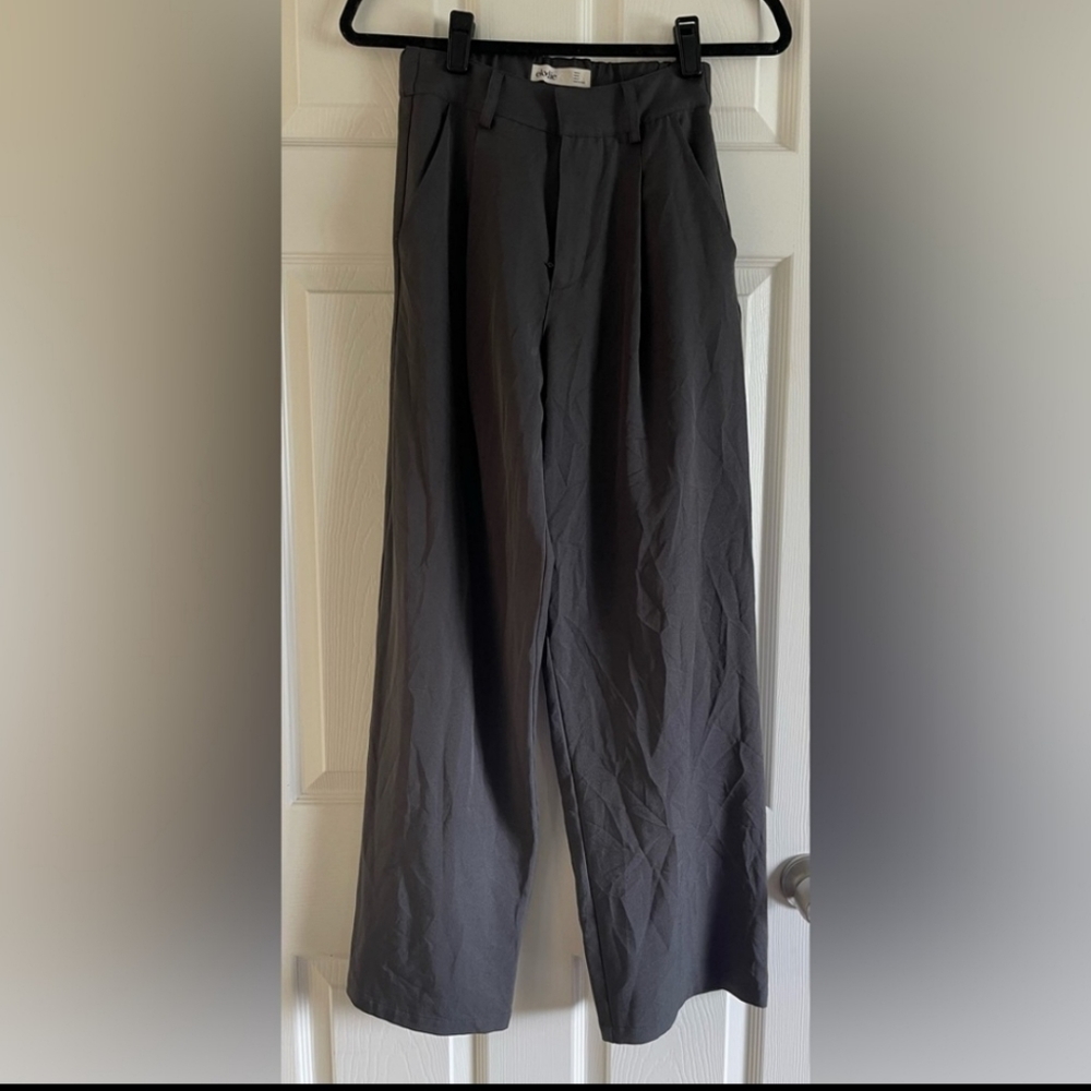 Gray business suit pants